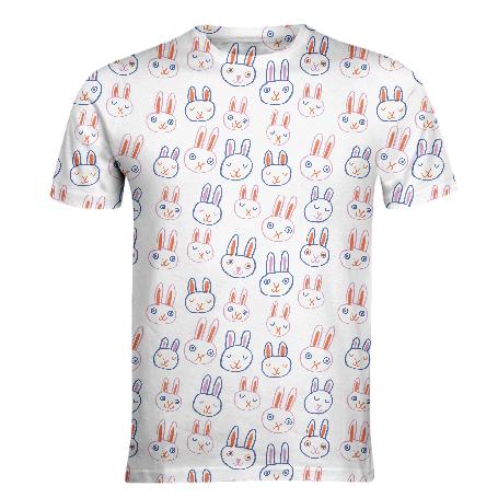 PAOM, Print All Over Me, digital print, design, fashion, style, collaboration, gentlethrills, Basic T-Shirt, Basic-T-Shirt, BasicTShirt, Bunnies, for, spring summer, unisex, Poly, Tops