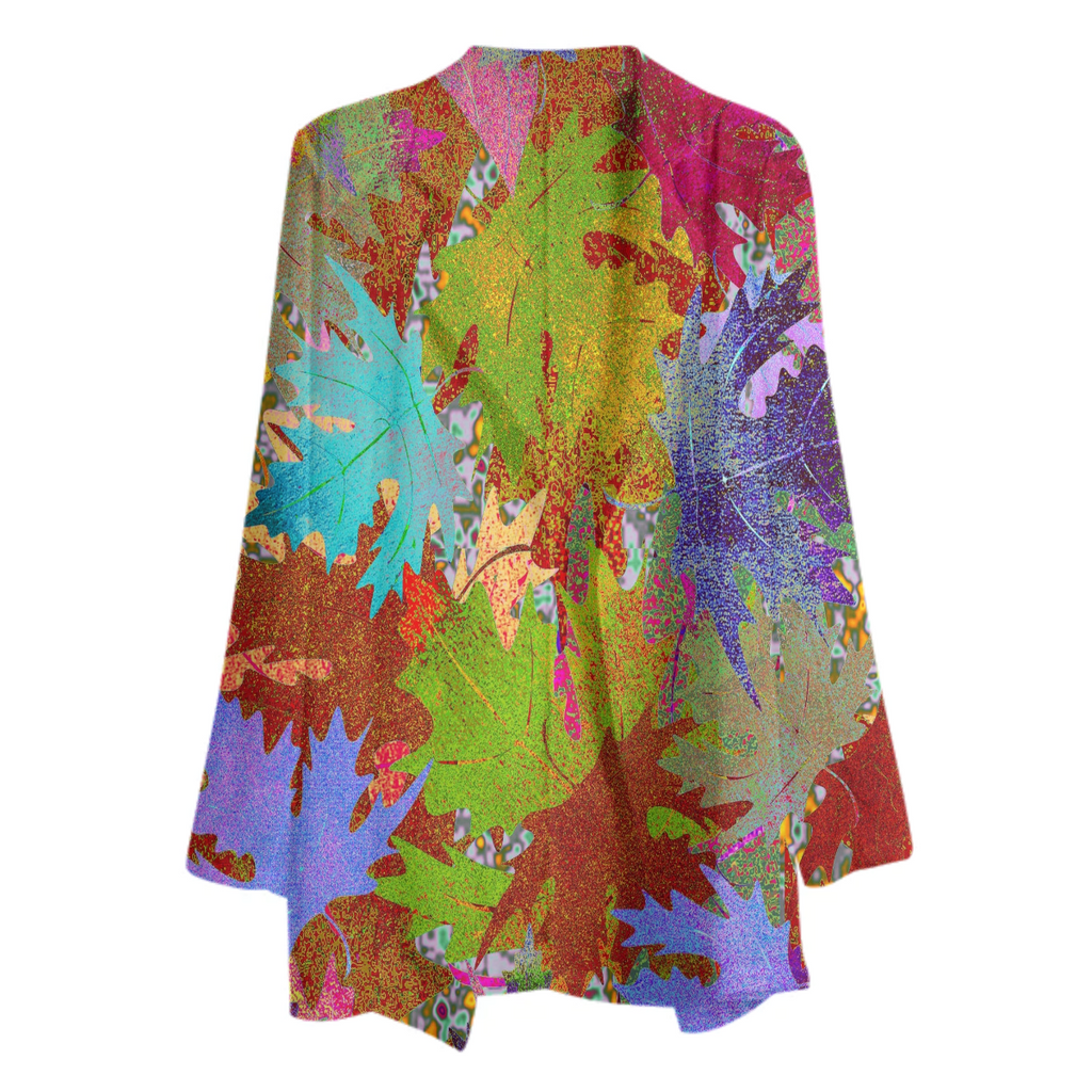 leaves, autumn, blue, multicolour, psychodelic