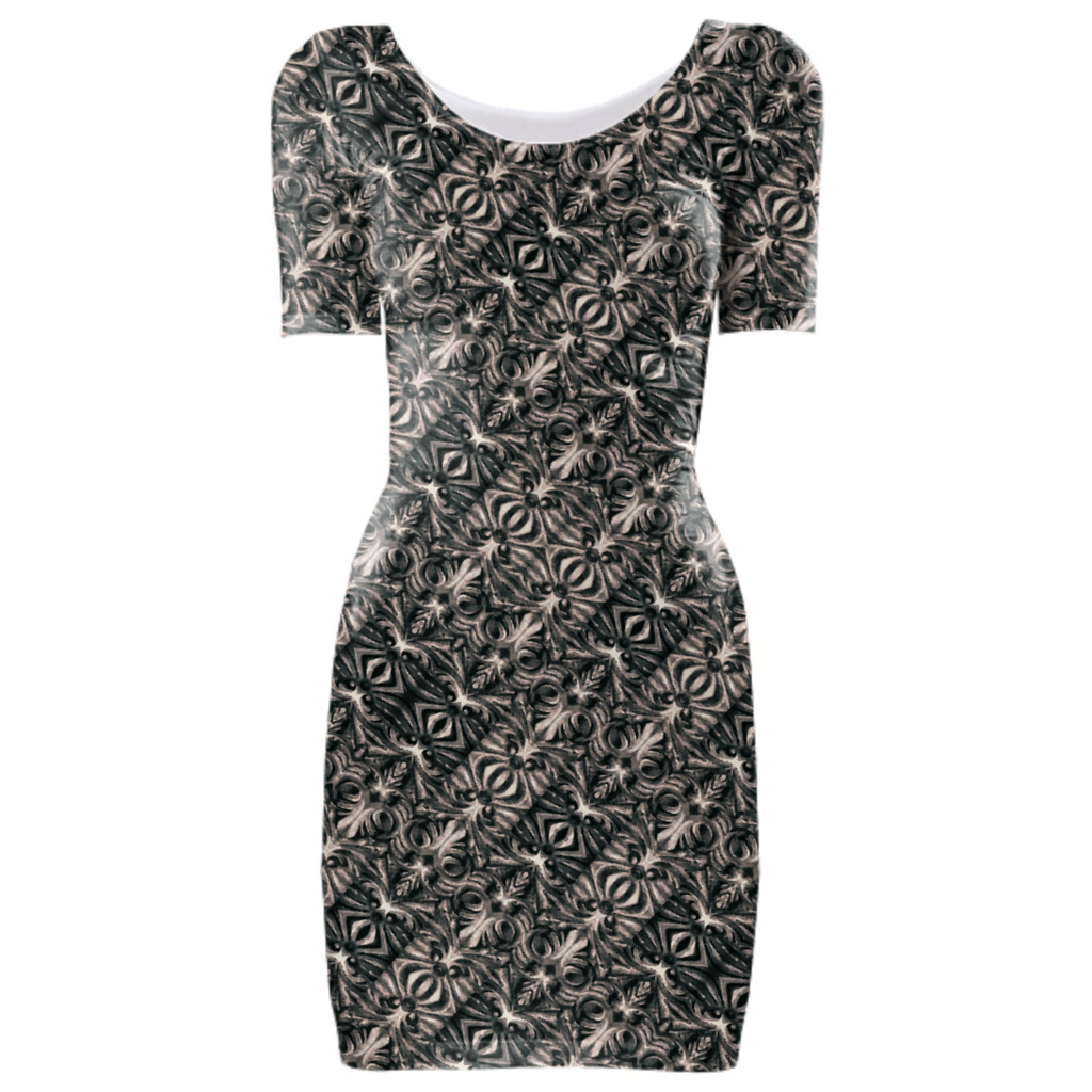Modern Tribal Silver Ornate Pattern Print