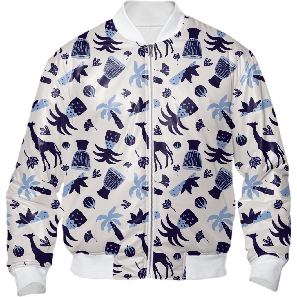 Blue giraffe safari bomber