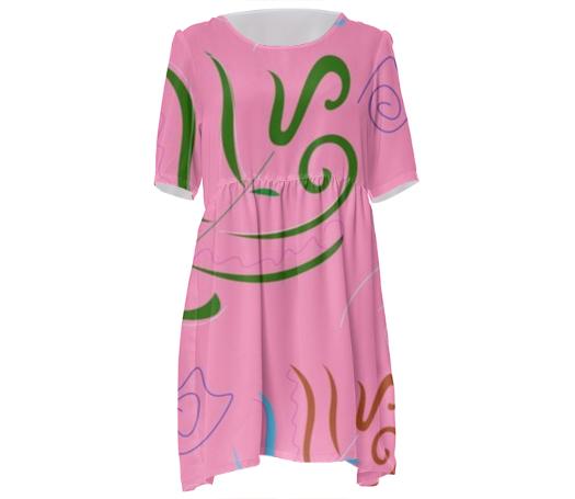 Guatemala Pink Folk design Babydoll Dress