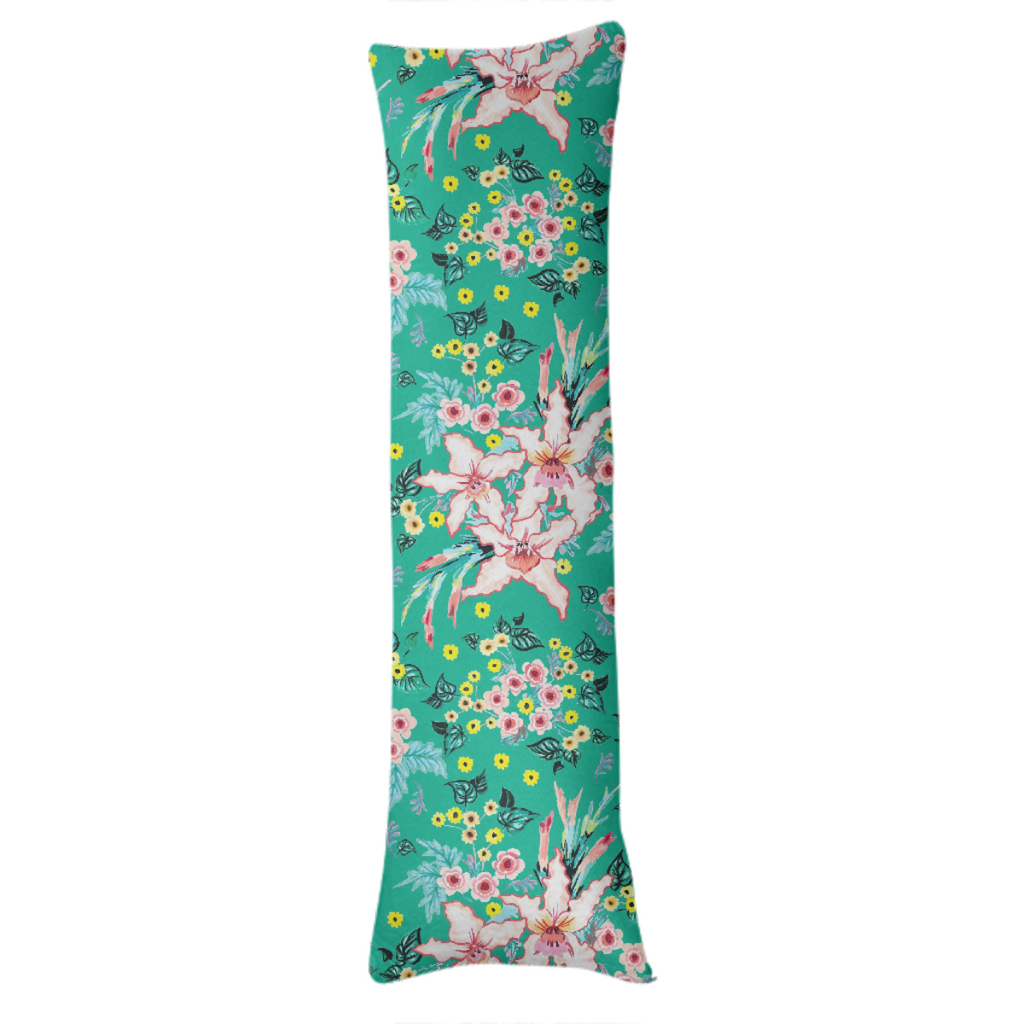 Tropical Lily pink and Teal Floral pattern
