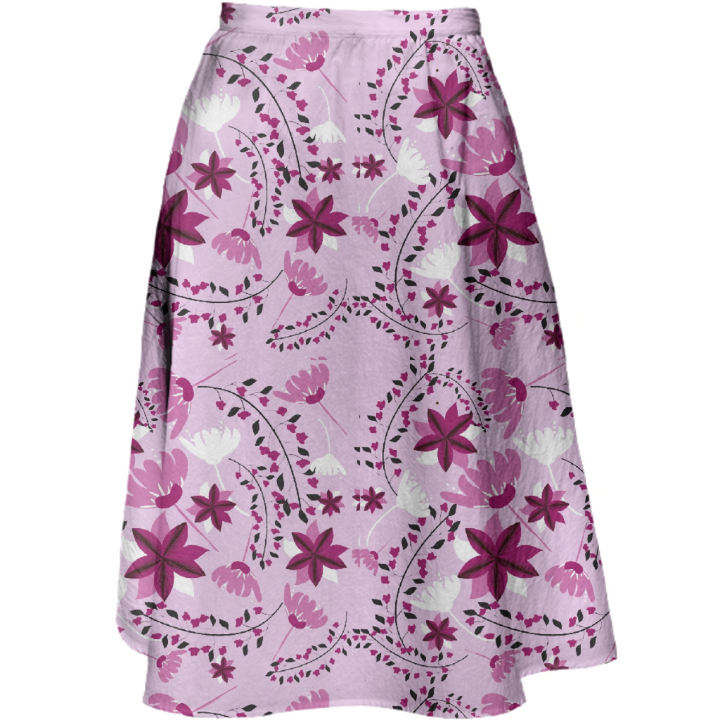 Pink with white flowers and leaves in pastel bckground