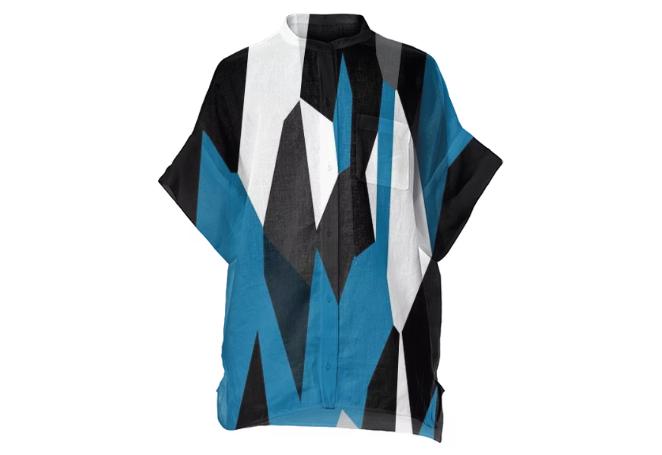 Black White Blue and Gray Abstract