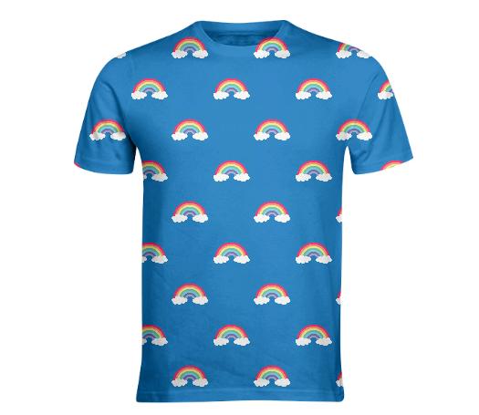 Over The Rainbow Basic Tee Repeat Med Blue