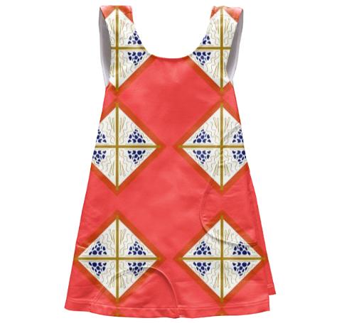 Kids art apron orange white