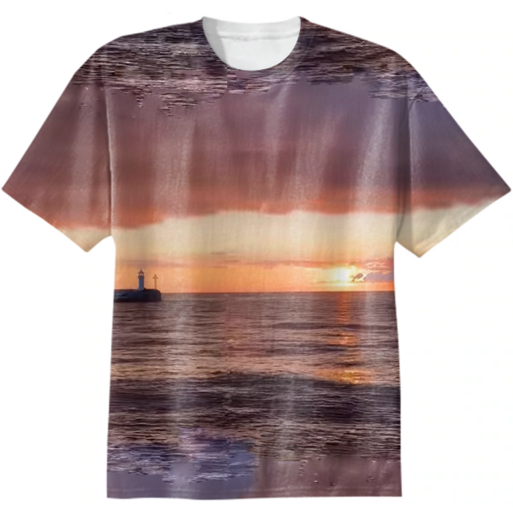 sky, sea, lighthouse, sunset, sunrise, romance, nature, stripe,trend  year, very peri