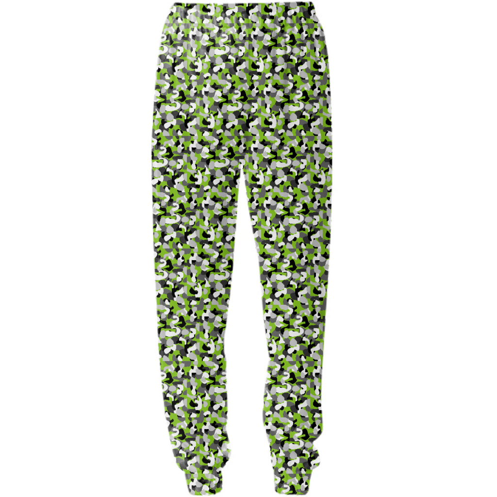 LIME CAMO SWEAT PANTS
