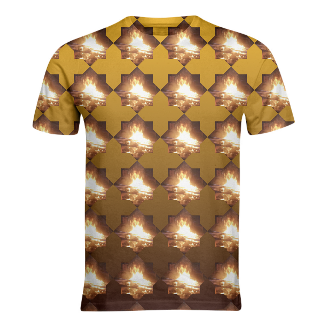 Fire orange geometric