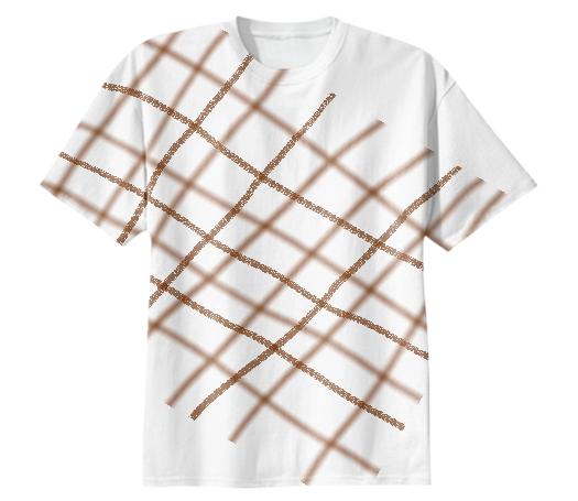 brown grid pattern tee large