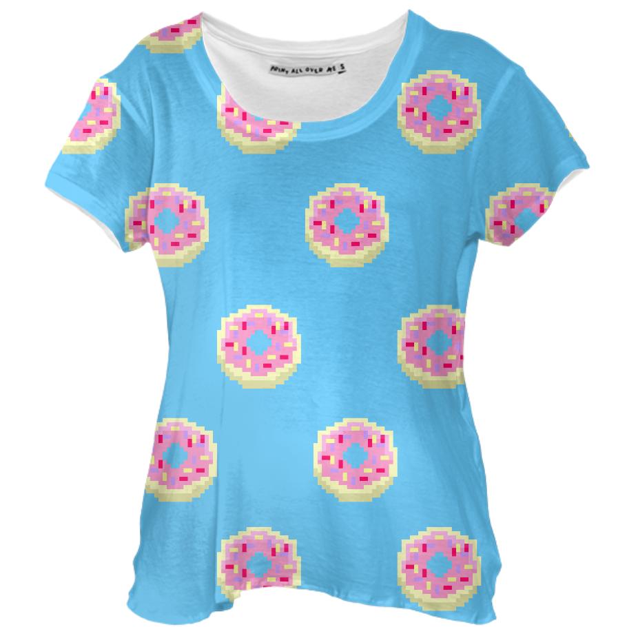 Donut Print drape shirt