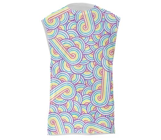 Rainbow and white swirls doodles Muscle Tank Top