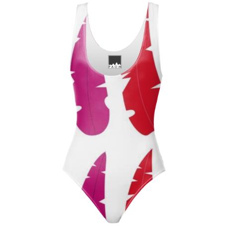 Artistic summer Swimsuit Colorful Banana Leaves