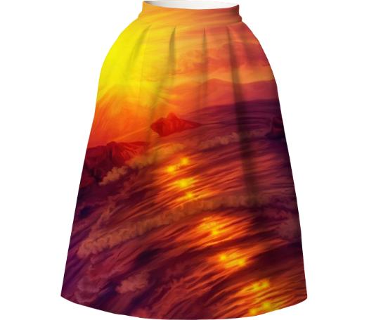 Purple sunset Neoprene Full Skirt