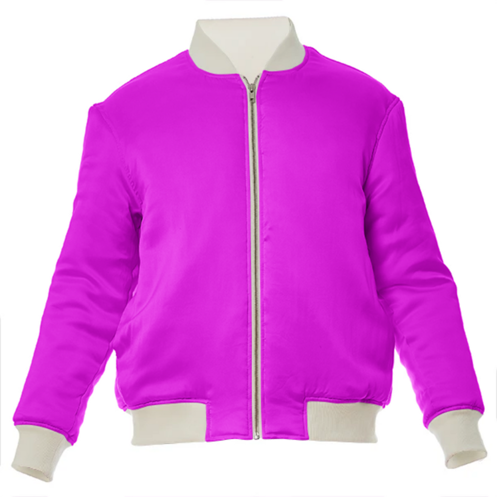 color fuchsia / magenta VP silk bomber jacket