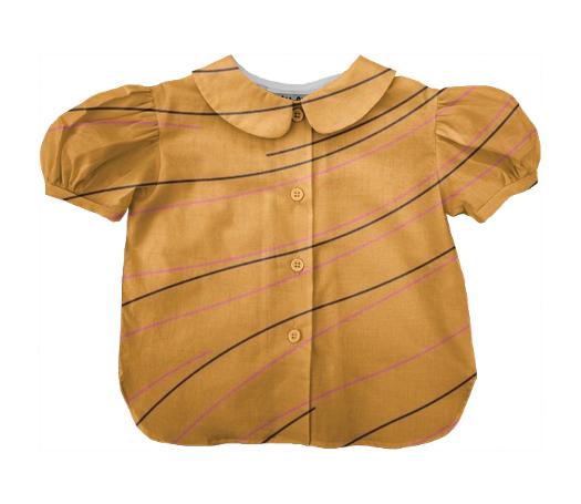 Kids artistic Blouse Yellow Sahara with Stripes