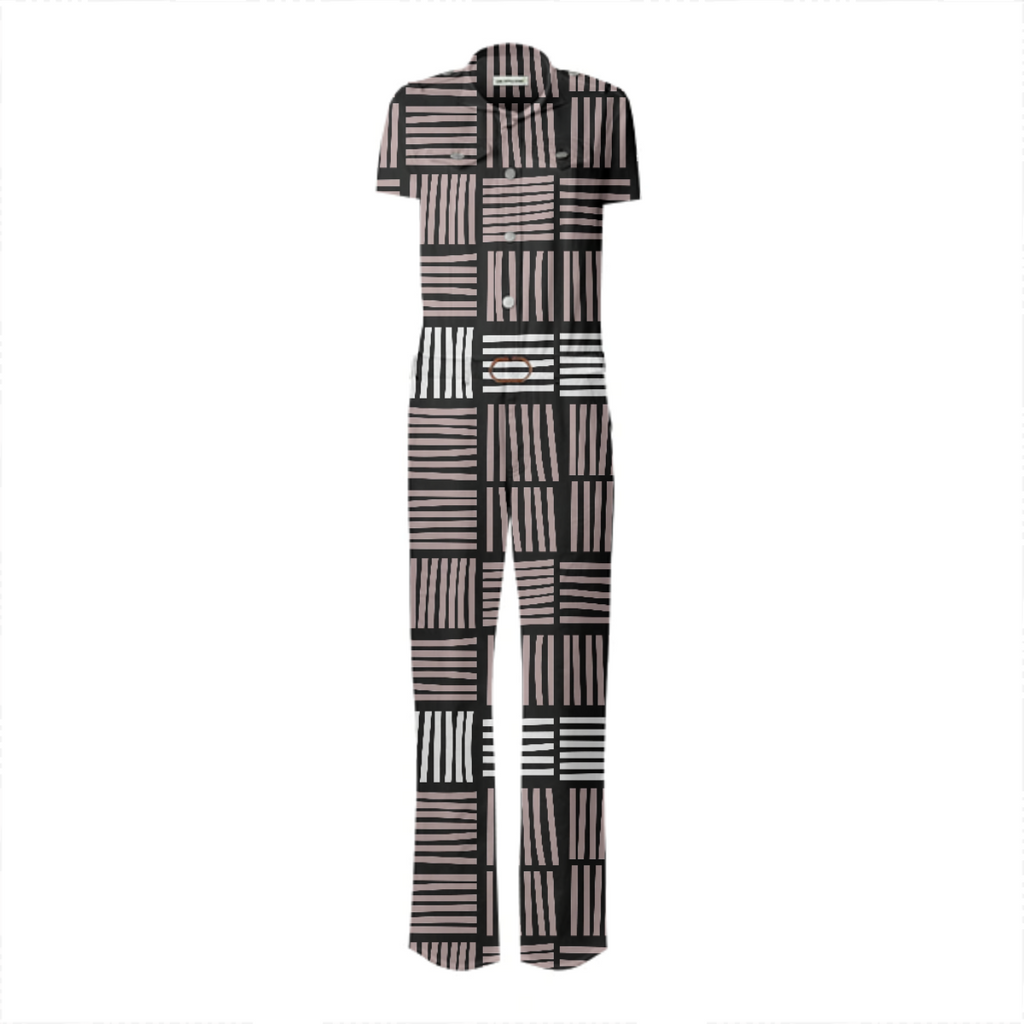 Stylish Striped Lines Gabriel Held Belted Jumpsuit