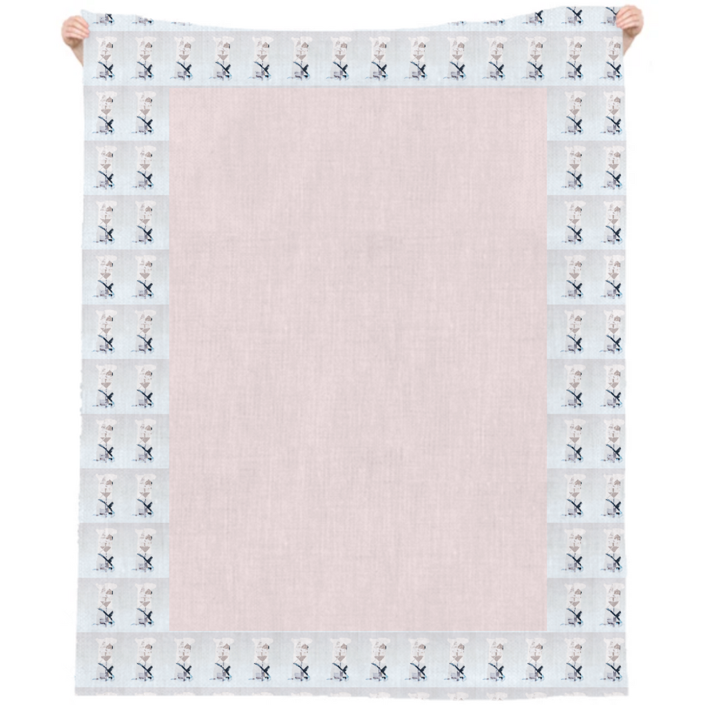 Linen Tablecloth: Blush Rectangle with Objects of Virtue