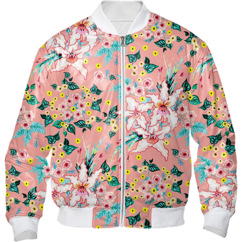 Tropocal coral pink lily floral