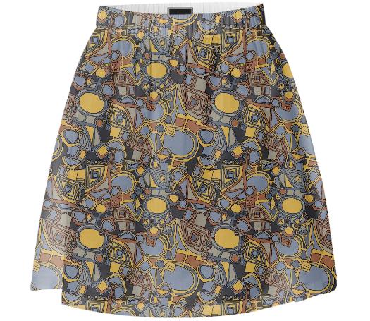 skirt with abstract geometric design