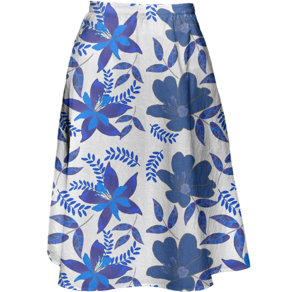 Simple Bue Flowers and Leaves