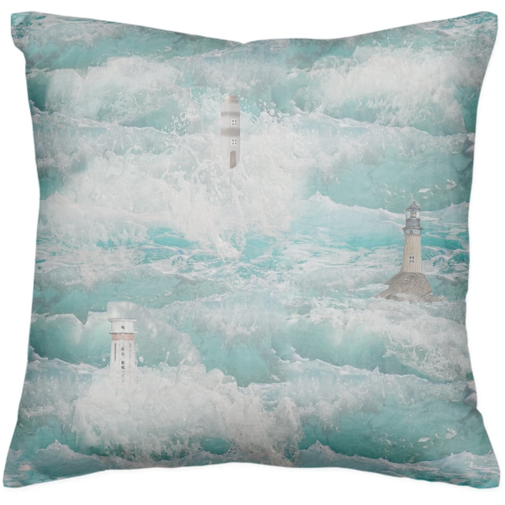 sea spray, waves, foam, lighthouses, emerald, aquamarine,