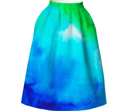 Blue and Green Neoprene Skirt
