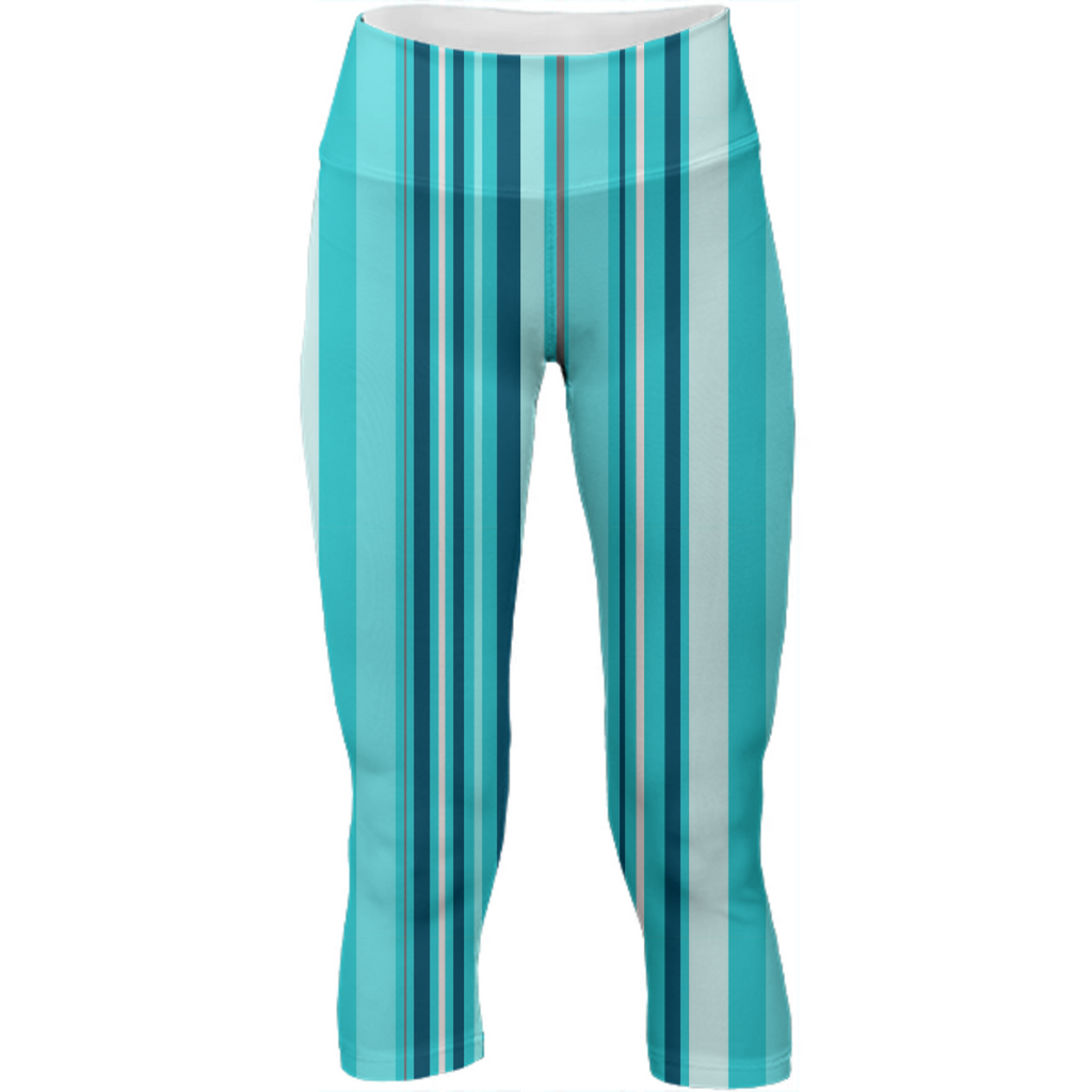 Blue Stripes Explosion Yoga Pants