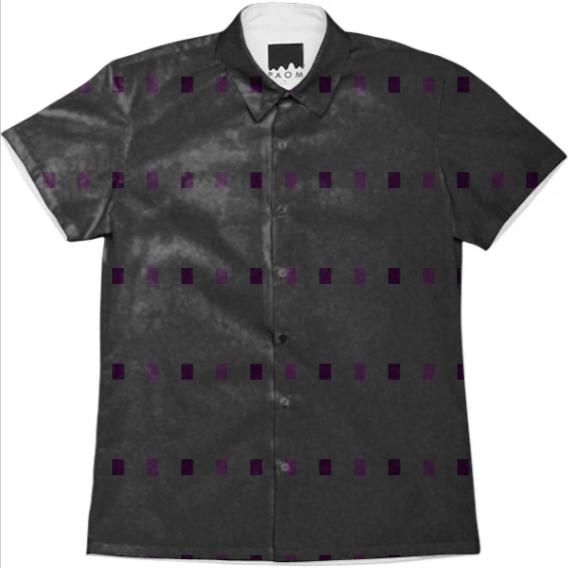 Purple and Gray Button Up Short Sleeve Shirt