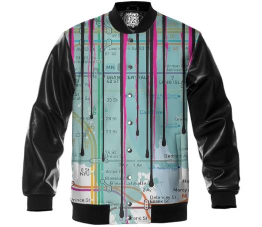 Dripping Subway Map Bomber Jacket