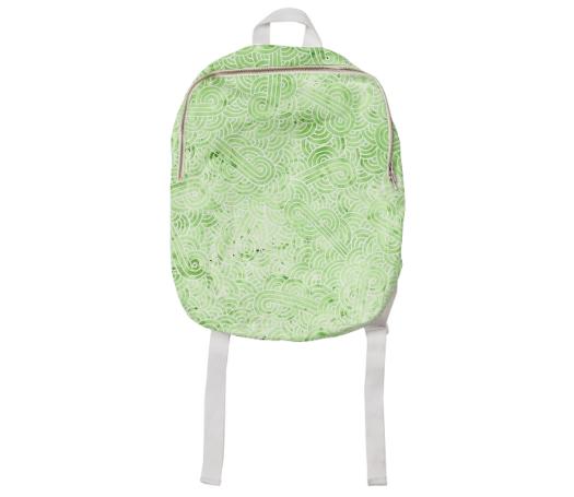 Greenery and white swirls doodles Kids Backpack