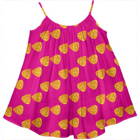 lemons pink kids tent dress