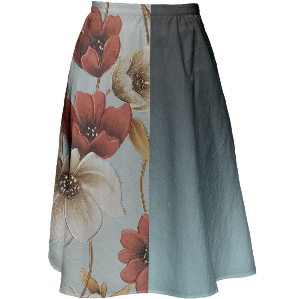Midi Skirt half flowers