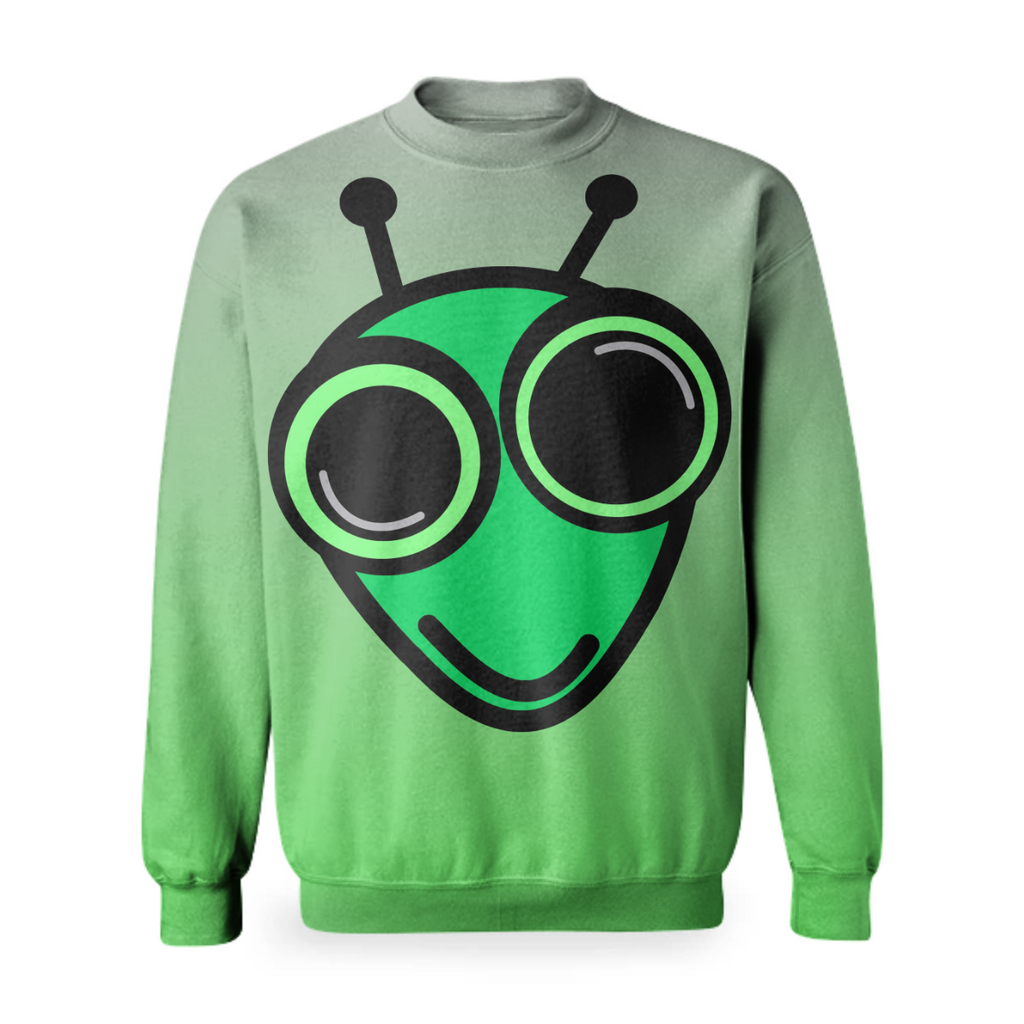 Green sweatshirt with green alien