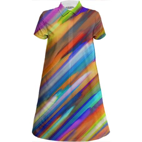 Colorful digital art splashing G391 MINI SHIRT DRESS