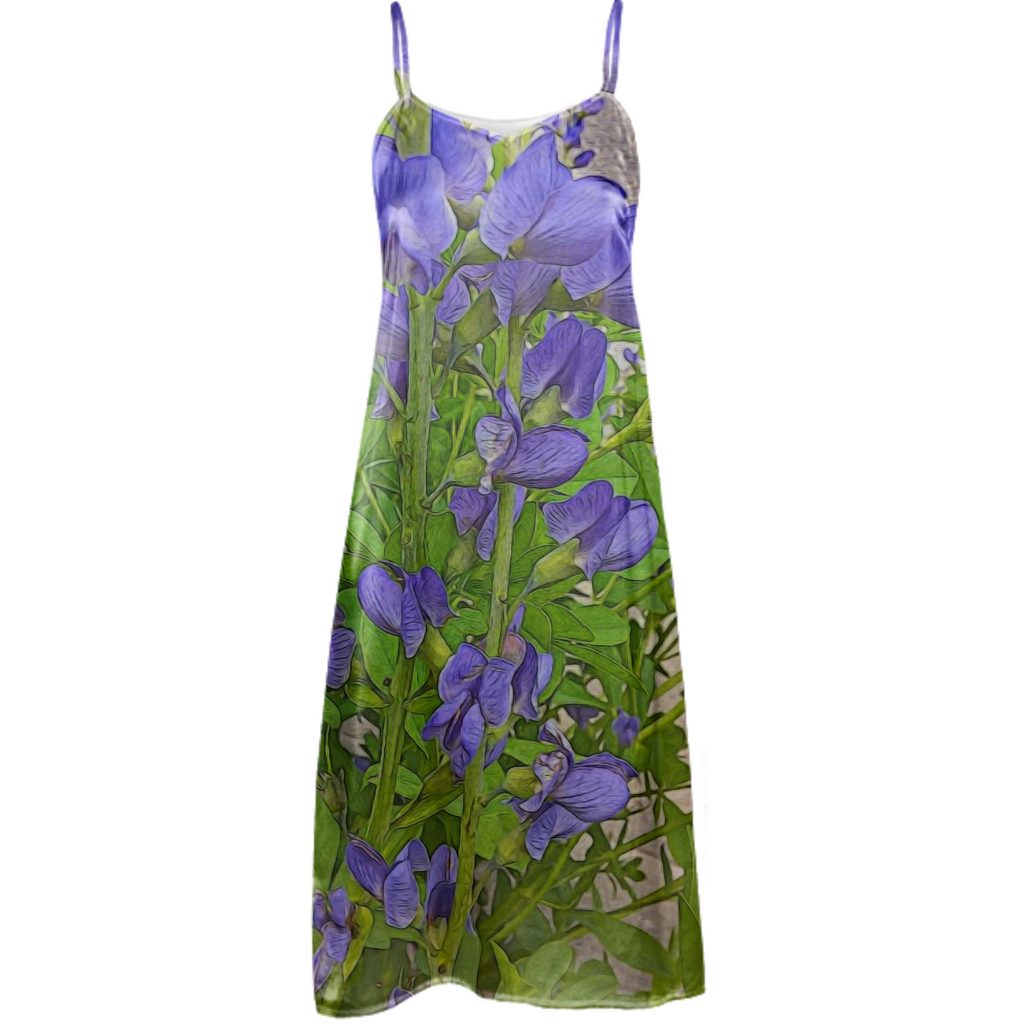 Purple Flowers Slip Dress