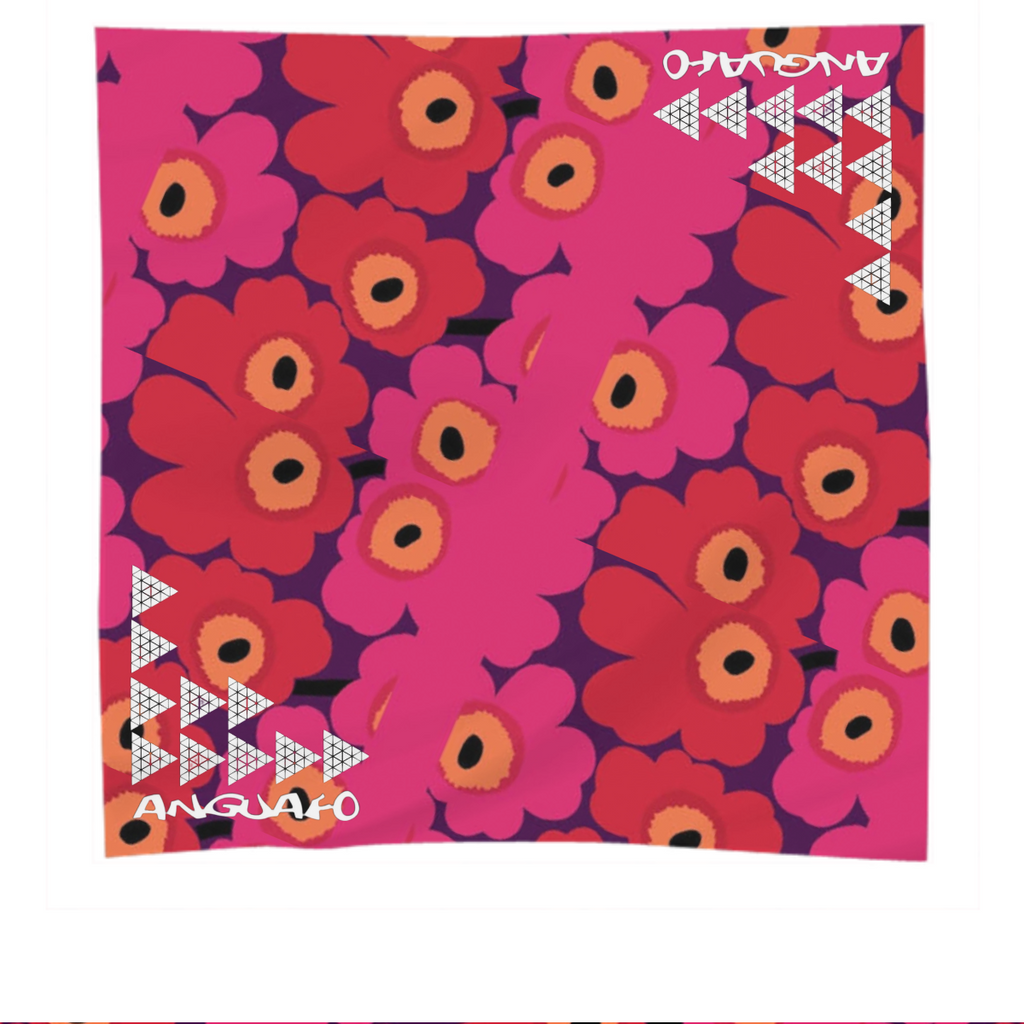 Anguafo 25 M Tongues pink floral scarf