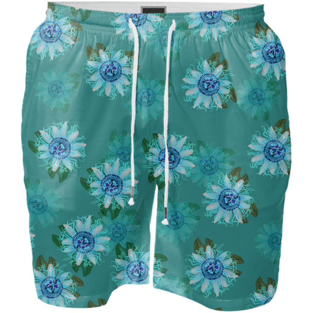 blue aqua swim shorts