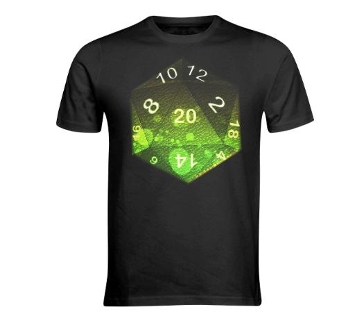 Toxic Green D20 Dice TShirt