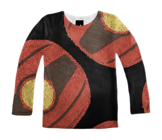 LS TEE RBY Red on Black Big Diag Offset