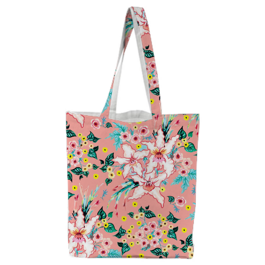 Tropocal coral pink lily floral