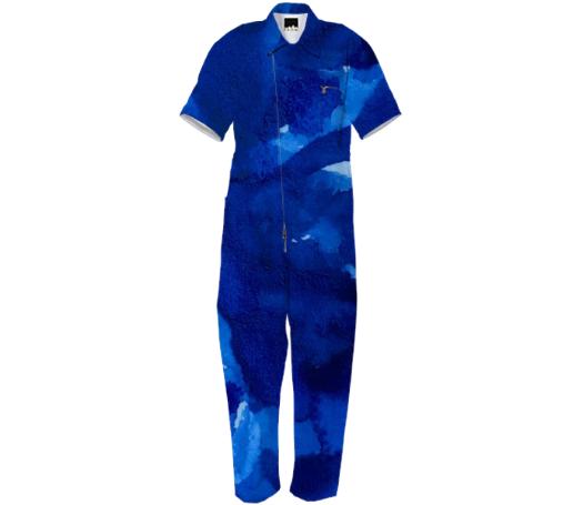 Blue Watercolor Jumpsuit