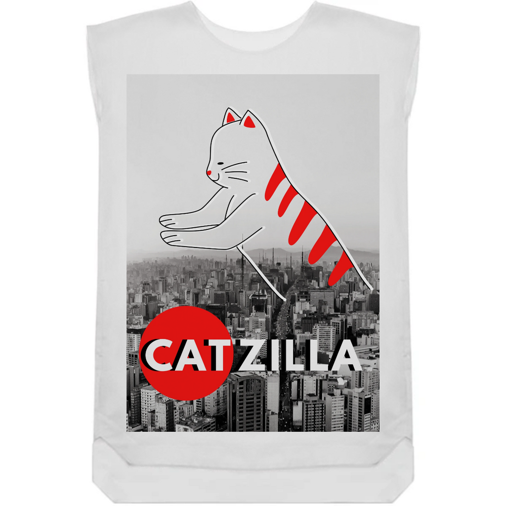 Catzilla Japanese Vintage Sunset Style Cat Kitten Lover T-Shirt Art Board Print