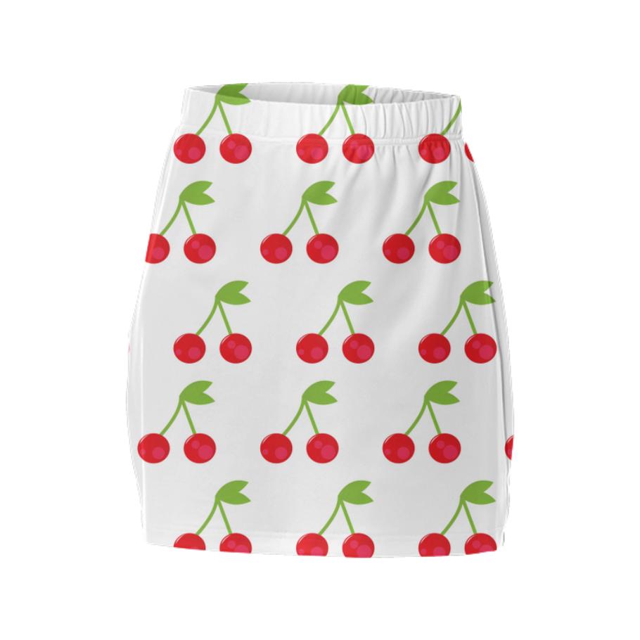 Designers mini skirt with Red cherries