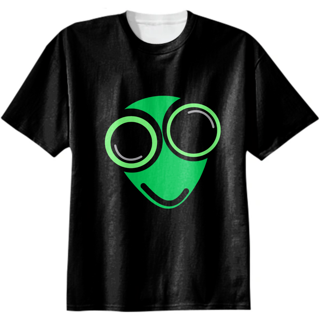 Black T-shirt with green alien