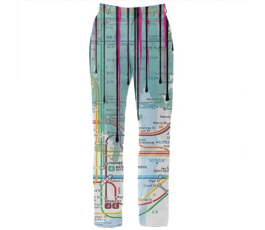 Dripping Subway Map Pants