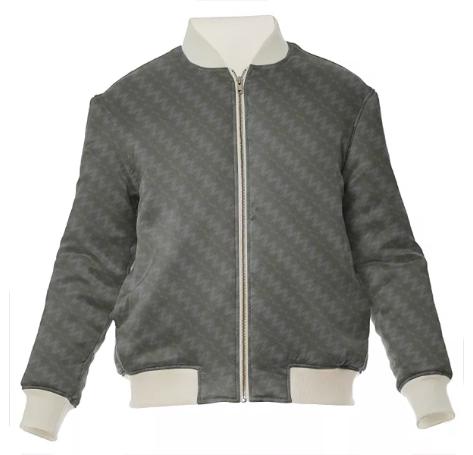 HF Grey Houndstooth Bomber Jacket