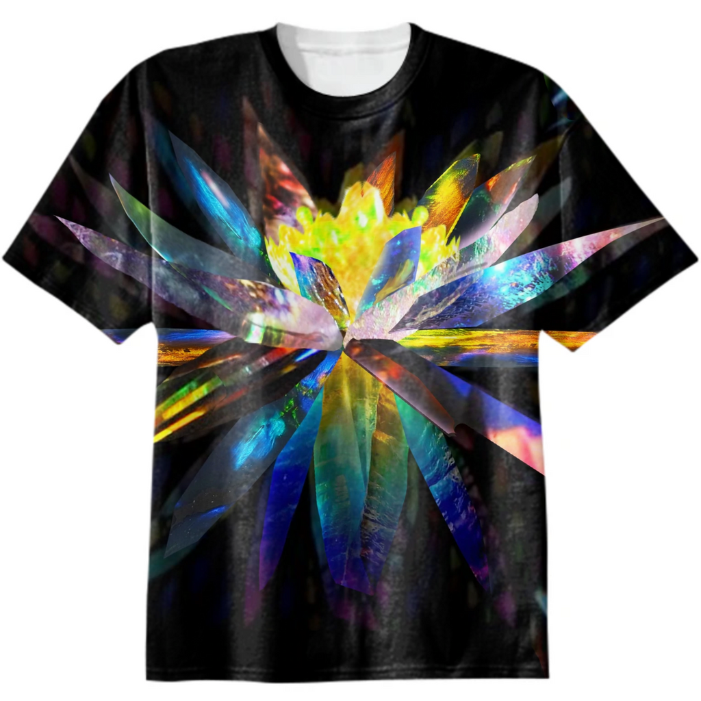 lotus, crystal, black, sacred, multicolored, shimmer, sparkle,