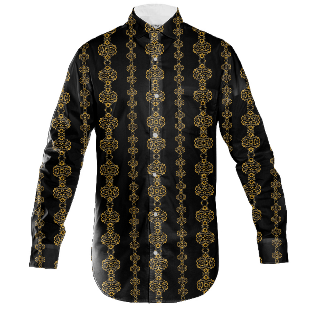 Golden Stripes Print