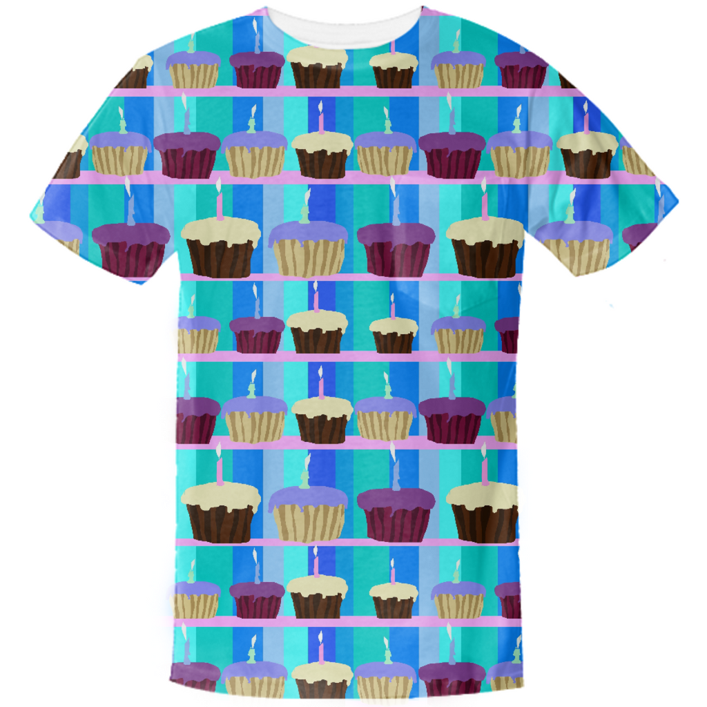 Cupcakes Pattern Pocket Shirt